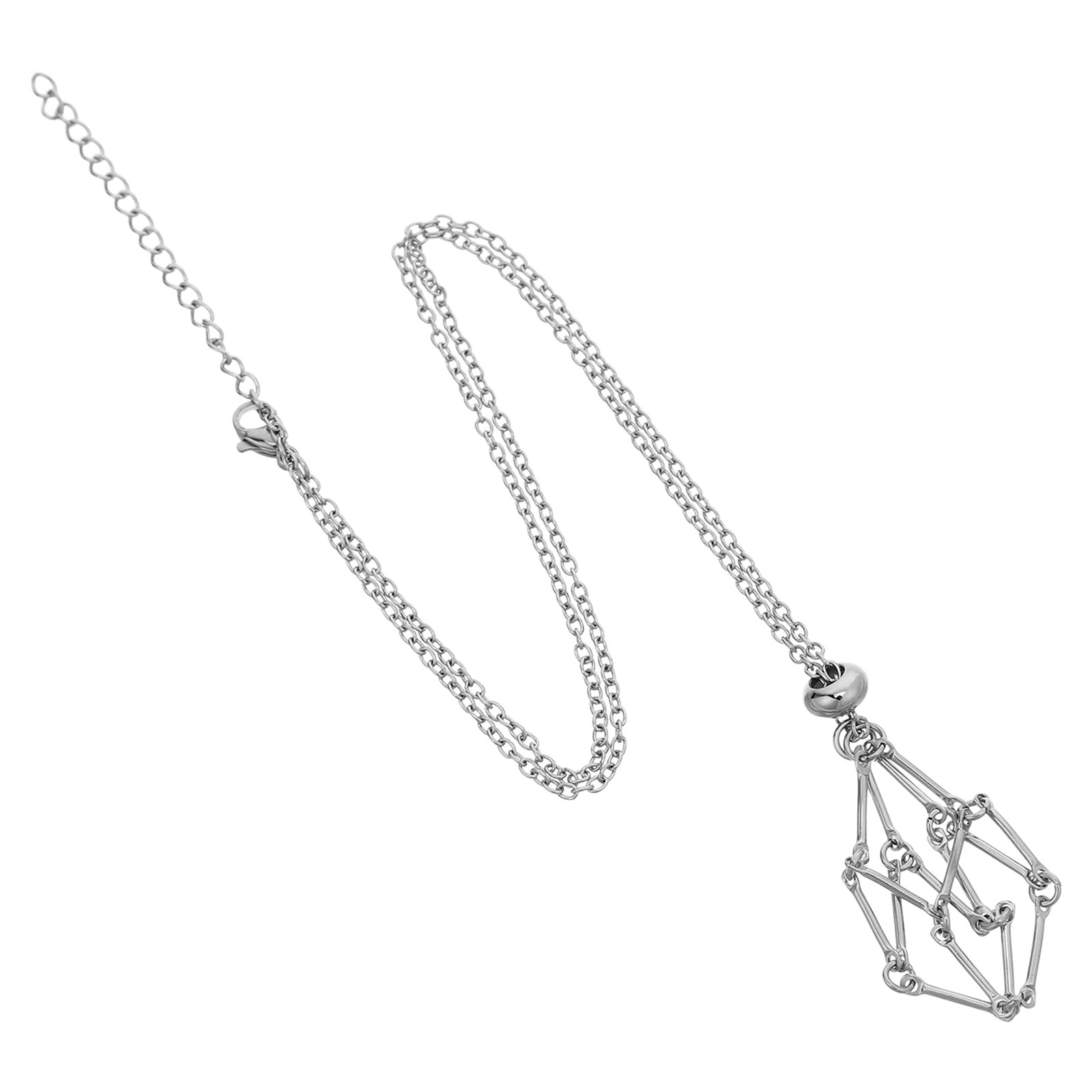 Crystal Holder Necklace Stainl - Crystal Pendant Necklace Natural Stone 评论和价格
