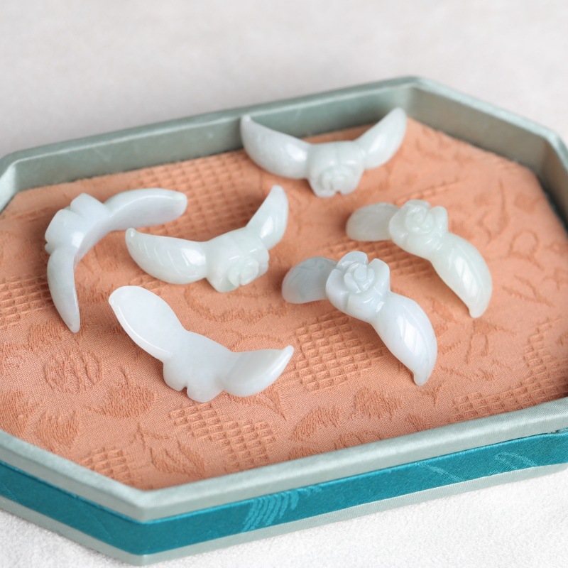 2PC Natural White Jadeite Jade - Earrings 评论和价格