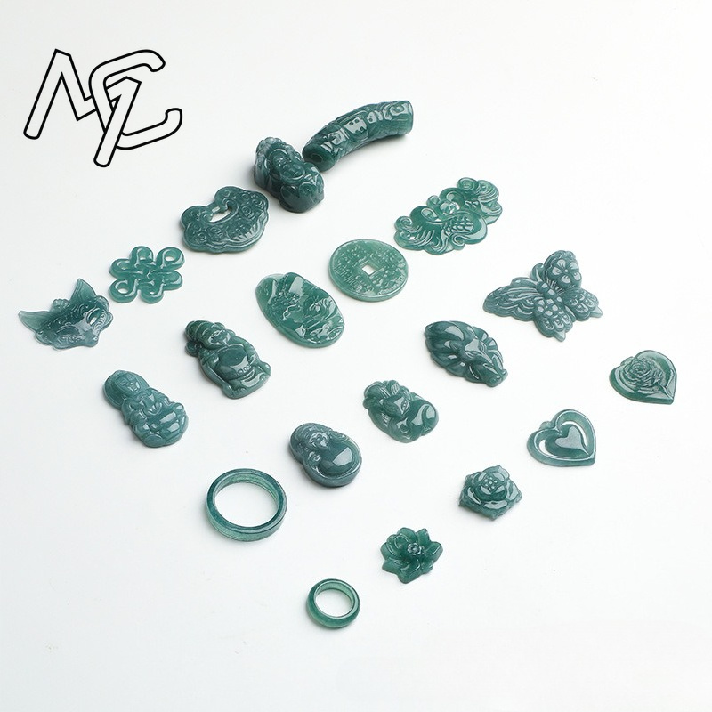 2PC Natural Blue Water Jadeite - Earrings 评论和价格