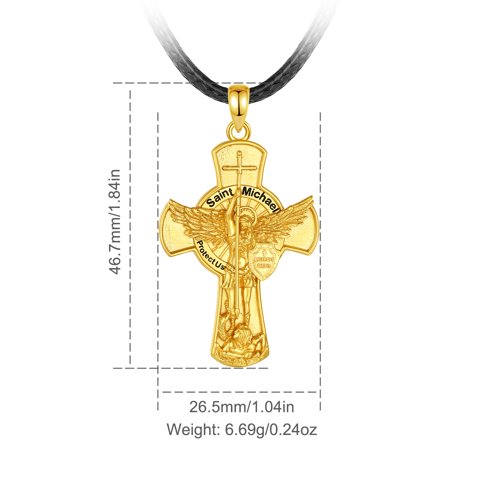 Eudora St.Michael Archangel Ne - 925 Sterling Silver Chain Necklace Men 评论和价格