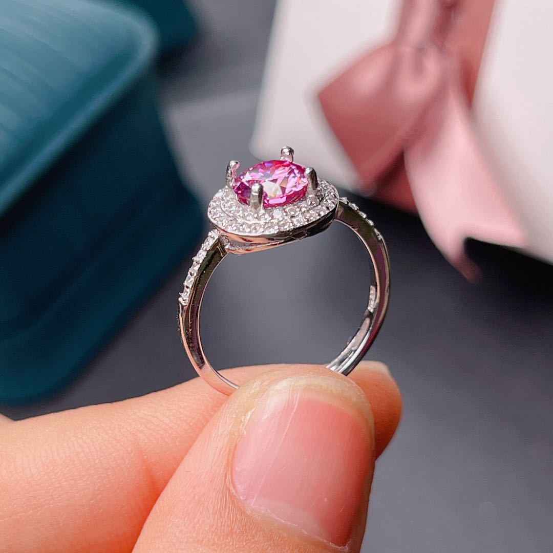 New Crackling Pink Moissanite  - Moissanite Engagement Ring 1 Carat 评论和价格